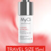 Rappresentazione 3D del siero rinnovatore illuminante Alfacall Siero, in formato travel 15ml